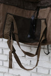BORIS BIDJAN SABERI Leather and linen stitching travel bag INFANTERY BAG1 F1944+FMM20036